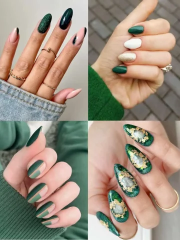 Emerald Green Nails 001