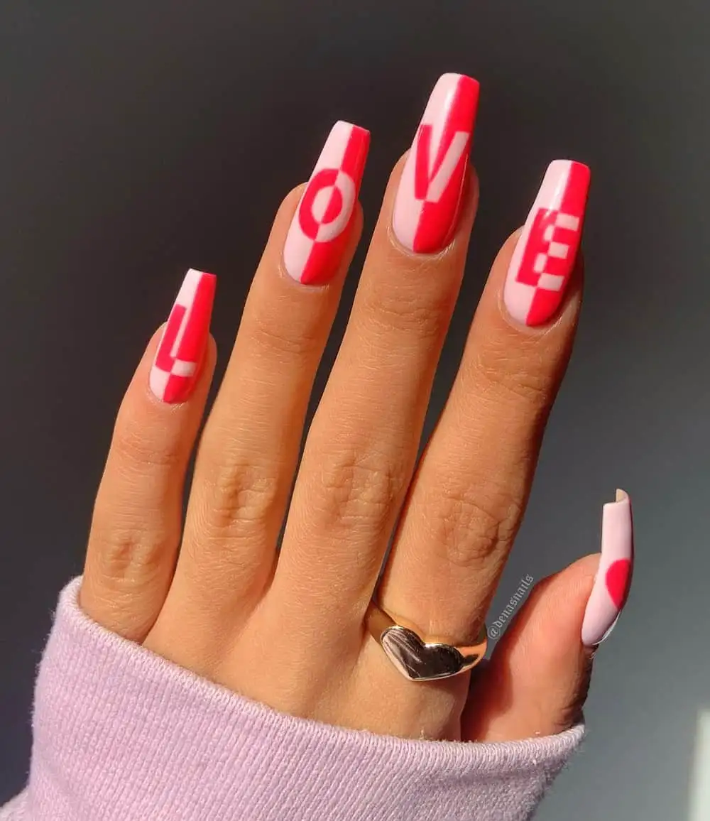 Pink And Red Nails: 15 Ideas to Celebrate Valentine's Day in Style
