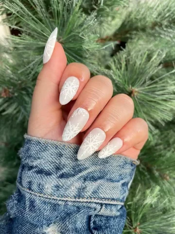White Christmas Nails 001
